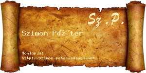Szimon Péter névjegykártya